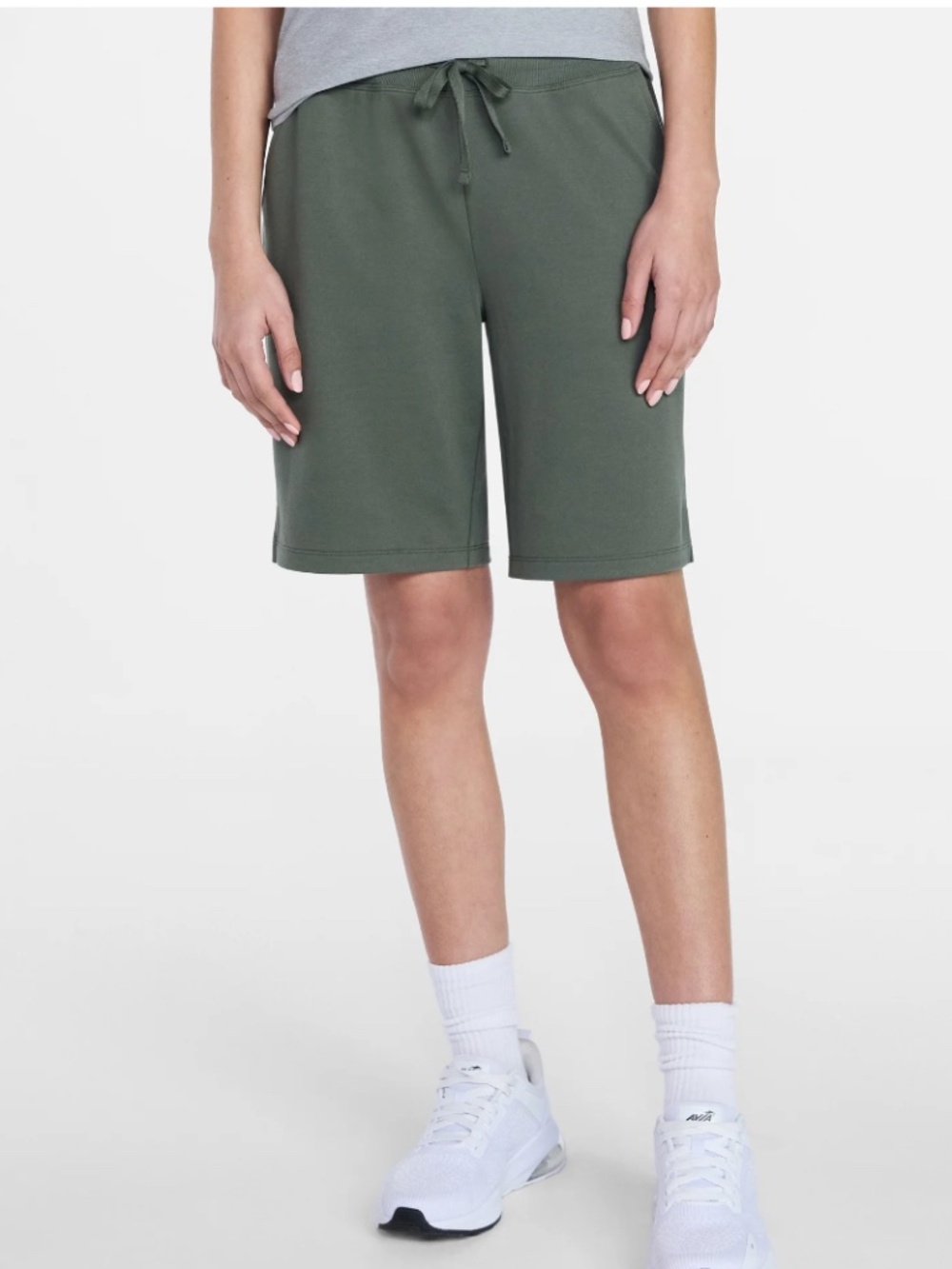Athletic Works Women’s Green Midnight French Terry Cloth Bermuda Shorts Small
